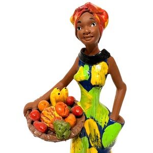 Folk Art Marketplace Woman Figurine